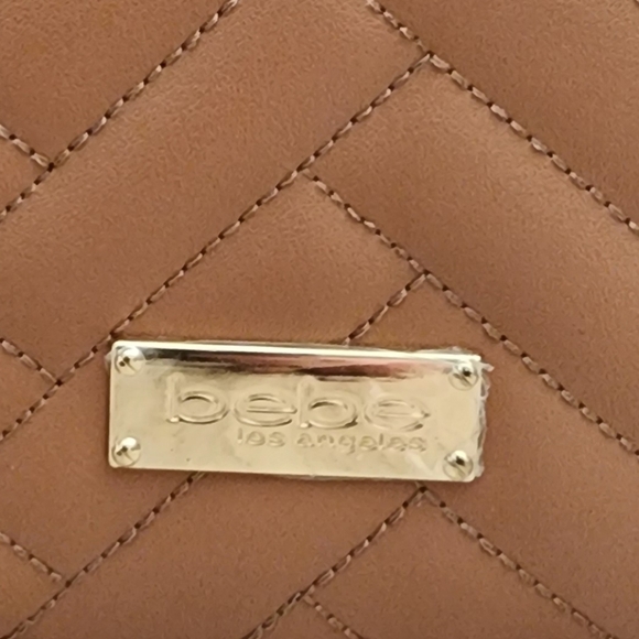 bebe Quilted Sophia Dark Blush Crossbody Bag NWT - Picture 2 of 12